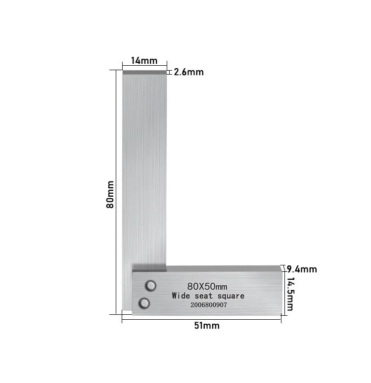 High-Precision L-Shaped Carbon Steel Angle Ruler 90° Right Angle Measuring Tool for Woodworking And Machining