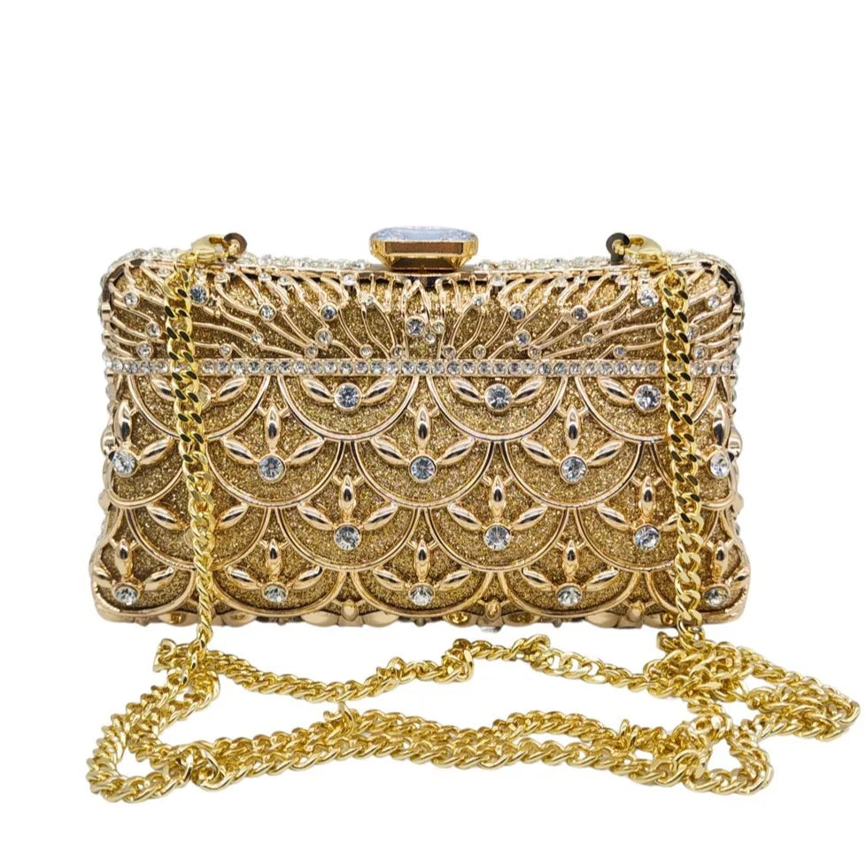 Diamond-encrusted Dinner Empty Metal Diamond Clutch Bag Ladies Banquet Rhinestone Bag Party Gathering Designer Luxury Bags Woman