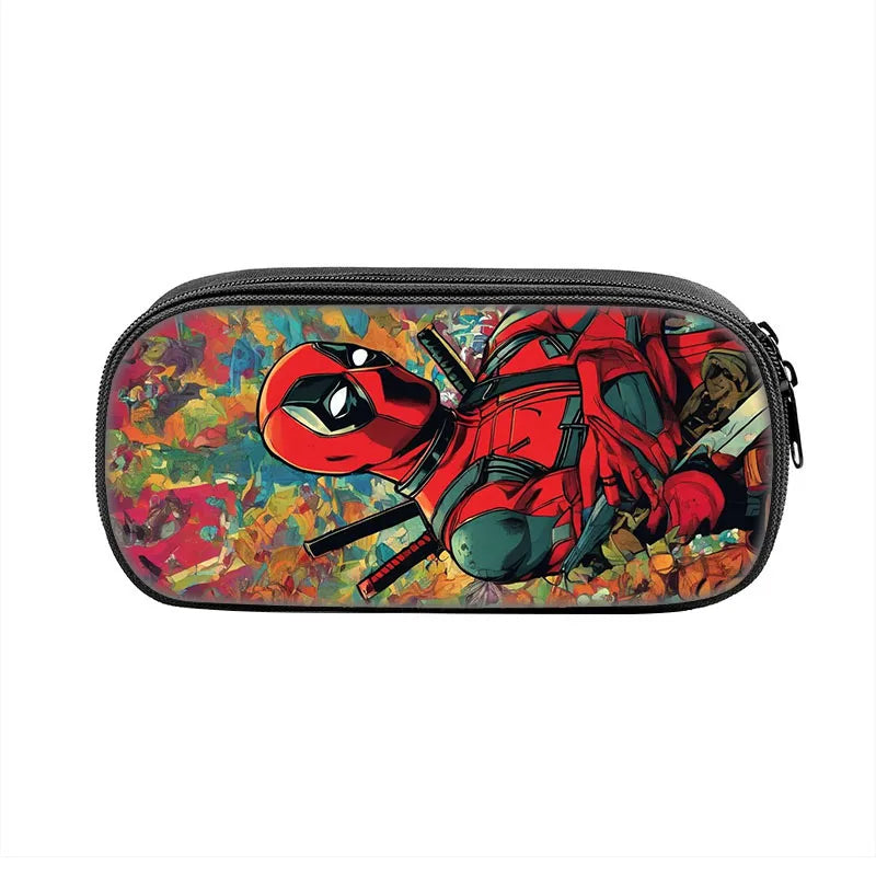 Popular Movies Deadpool Pencil Cases Fun Cartoon Anime Pen Box Bag for Student Big Capacity School Supplies Zipper Pencilcases