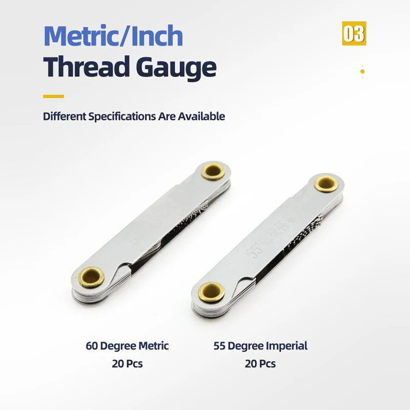 Thread Plug Gauge 55/60 Degree Metric Inch Center Measurement Gear Tooth Screw Pitch Gauges Carbon Steel Measuring Lathe Tools