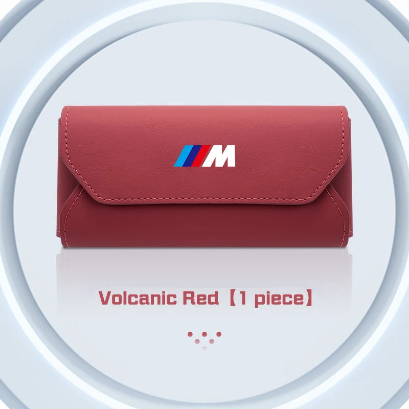 For BMW M M3 M5 E36 E39 E46 E60 E70 E90 E91 E92 F10 F40 G01 G70 Leather Car Visor Glasses Case Sunglasses Box Eyeglasses Storage