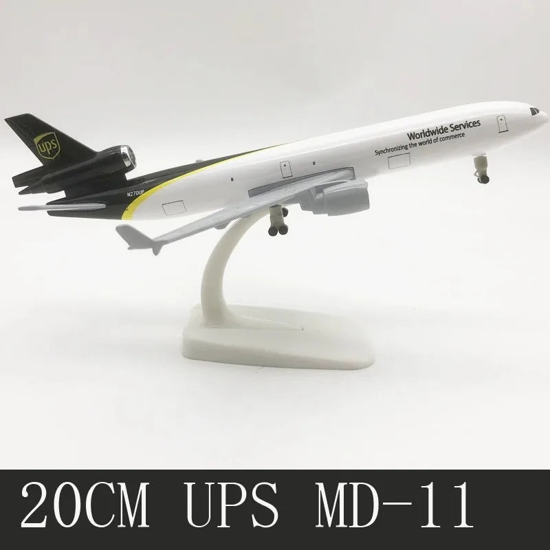 MD-11 Series Scale Aircraft 20cm South Korea MD11 UPS KLM Airways Metal Alloy Model Boys Toys Display Collection Aviation