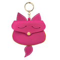 New Cow Leather Fox Keychain Bag Pendant Cute Car Key Ring Bag Parts Accessories For Women And Men Card Bag Holder