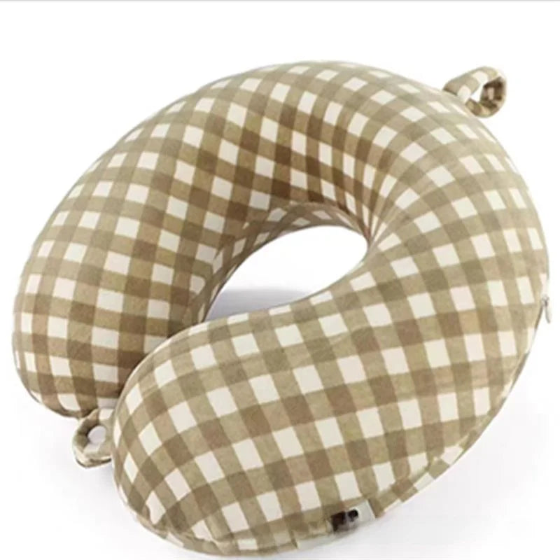 Memory Foam U-aped Ne Pillow Travel Pillow Office Nap Support Stretchable Foldable Children's Plant Floral Patterned Pillow