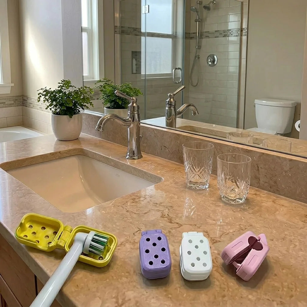 Portable Toothbrush Case with Breathable Holes Dustproof Protective Cover for Home Travel Camping Storage Organizer Holder