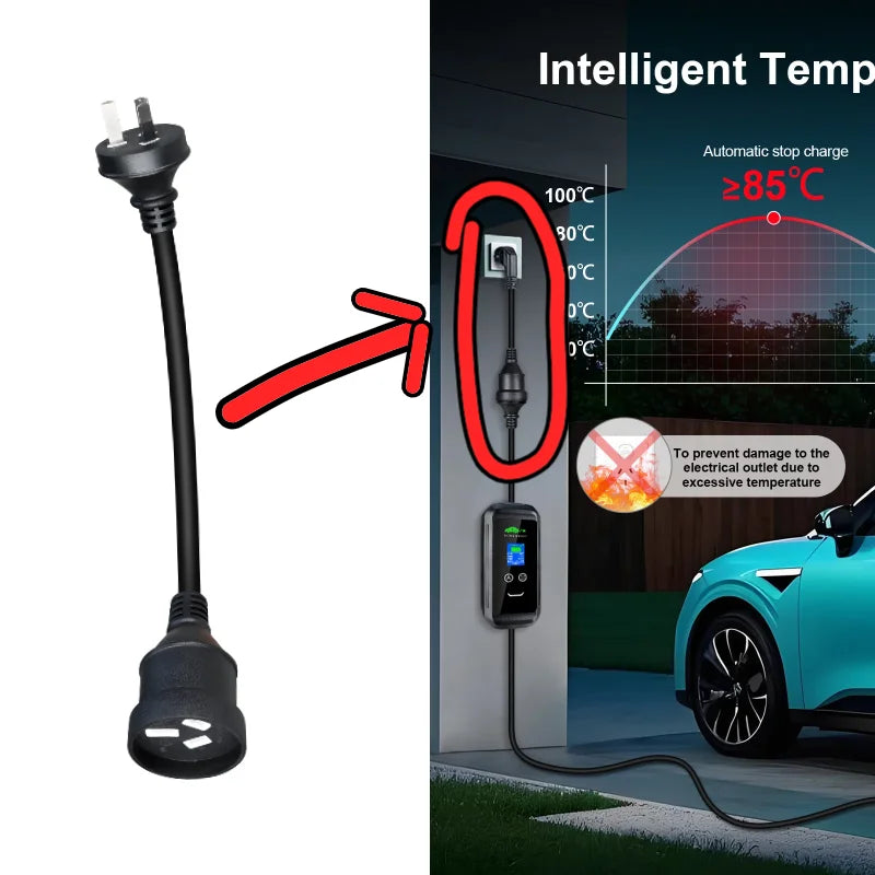 NZ EV Charging Power Adapter 15A AU Plug to 10A AU NZ Socket for EV Car Charger Adaptor AU