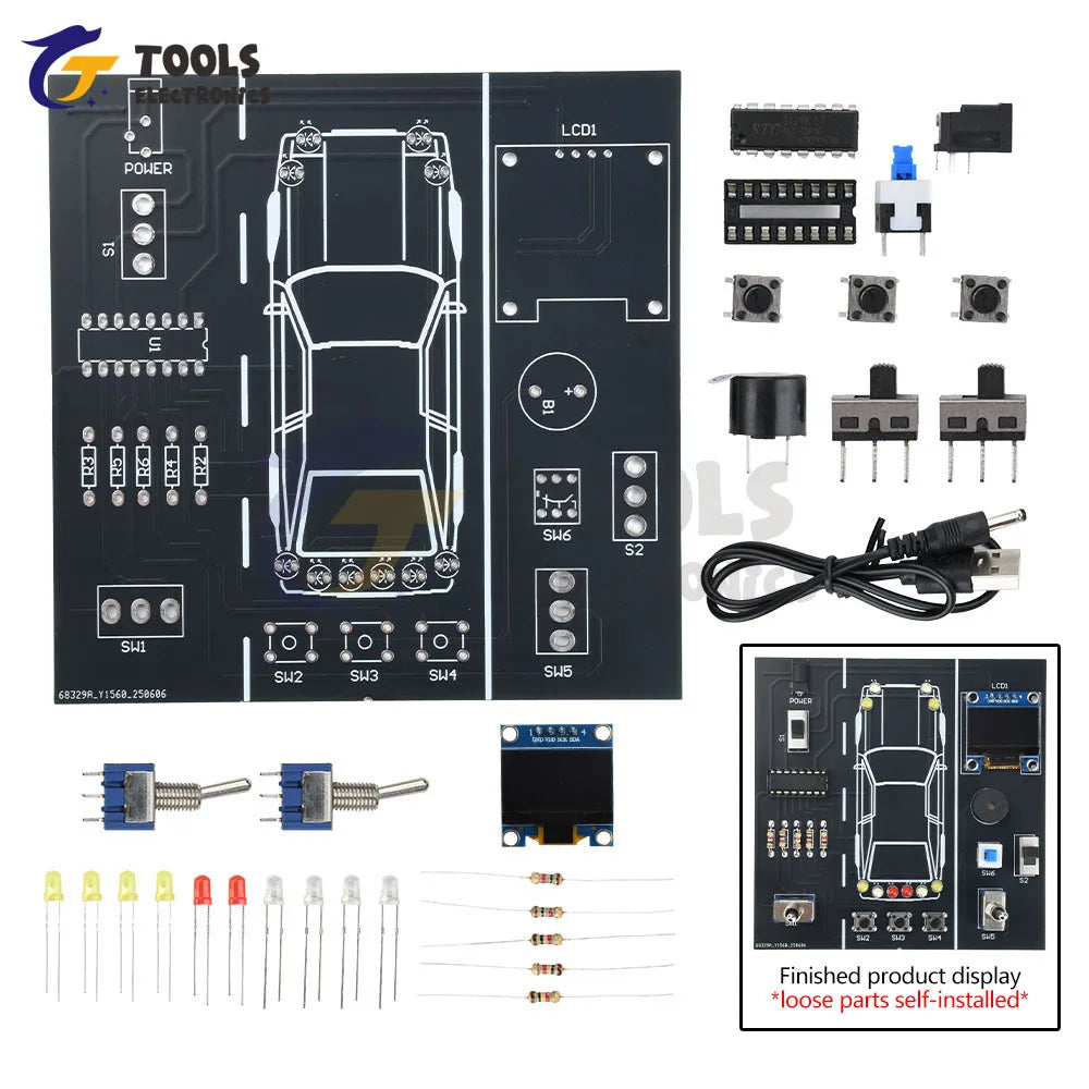 DIY Soldering Practice Kit Car Driving Simulator Electronic Project for Students Welding Practice with DIY Parts