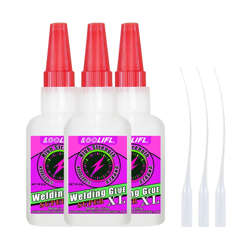 50g Super Instant Oil Glue Welding High Strength Strong Adhesive, Used for Plastic, Toy DIY Crafts, Ceramics, Leather, Metal