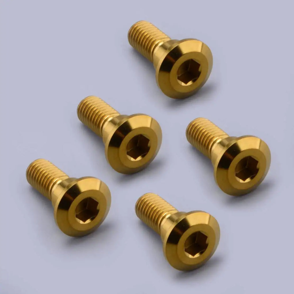 New 5PCS Rear Titanium Brake Disc Rotor Bolts Screw Gold fit for Yamaha YZF R6 600 R1 R1M MT-10 SP 1000