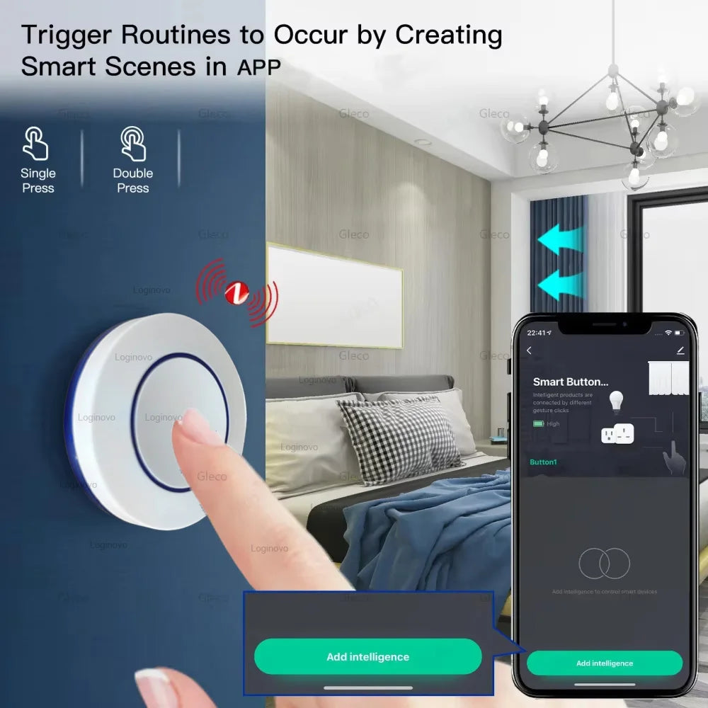 Zigbee Scene Button Switch Wireless Remote on Off Key Controller Smart Home Automation Scenario Push Switch For Tuya Smart Life