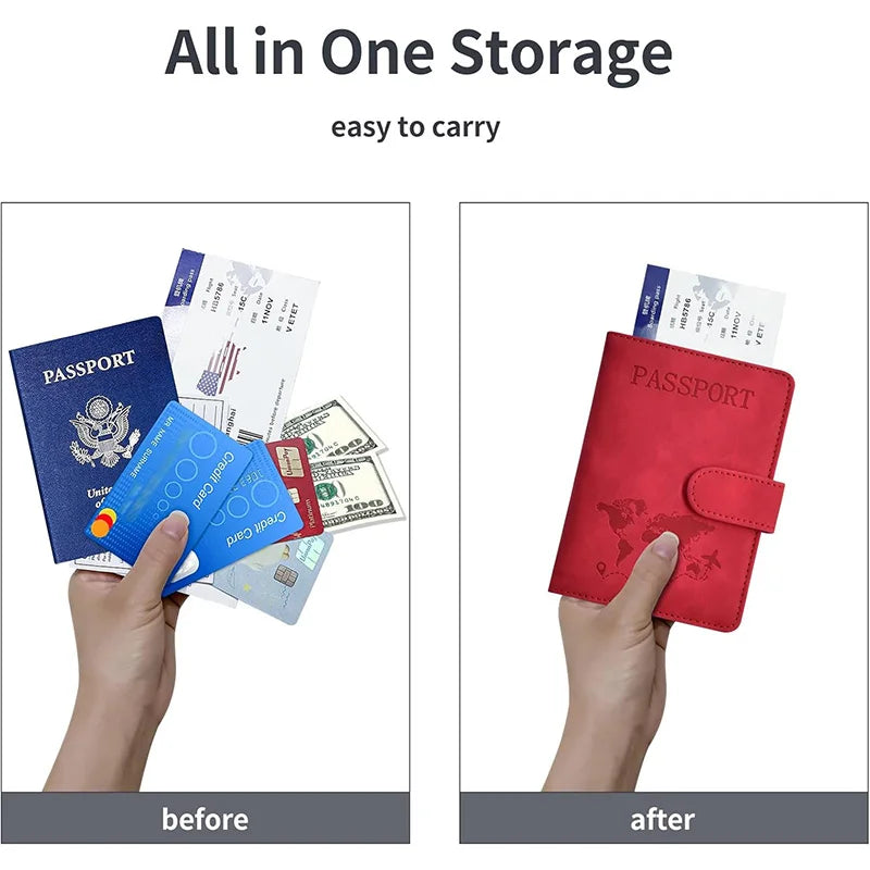 Passport Holder, Passport Cover with Credit Card Slot Passport Wallet Case Book Travel Must Have
