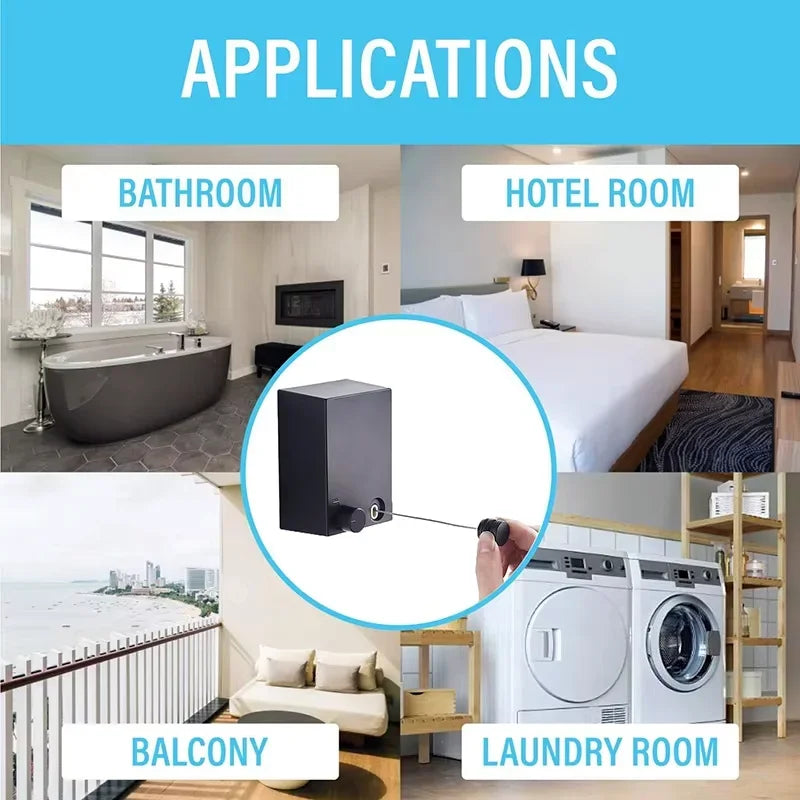 Invisible Clothesline Indoor Without Hole-Punching Shrinkage Wire Clothes Drying Artifact Bathroom Balcony Telescopic Hanging