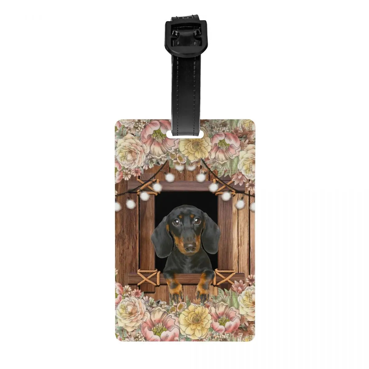 Custom Dachshunds Dog Luggage Tag Privacy Protection Badger Sausage Wiener Baggage Tags Travel Bag Labels Suitcase