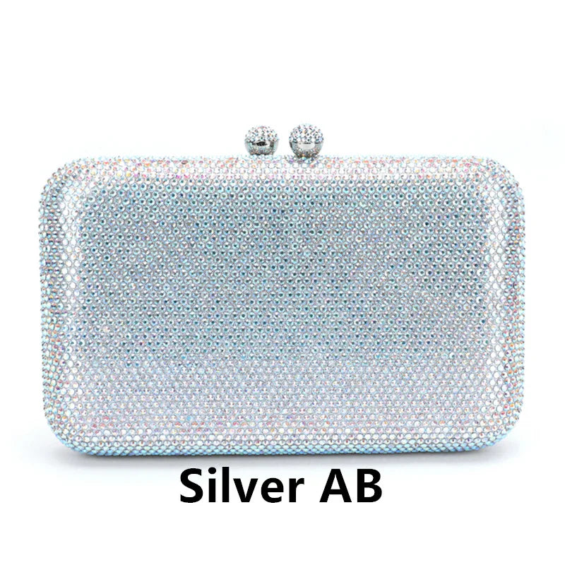 WHTUOHENG Crystal Evening Bag Black/Gold Evening Bag Women Diamond Clutches Bags Pink/Blue/Silver Rhinestone Clutch Formal Prom