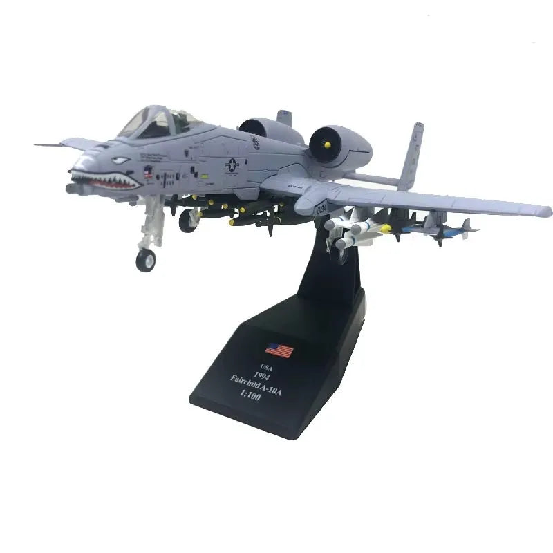 New 1/100 Scale US A-10 A10 Thunderbolt II Warthog Hog Attack Plane Fighter Diecast Metal Aircraft Model Children Boy Gift