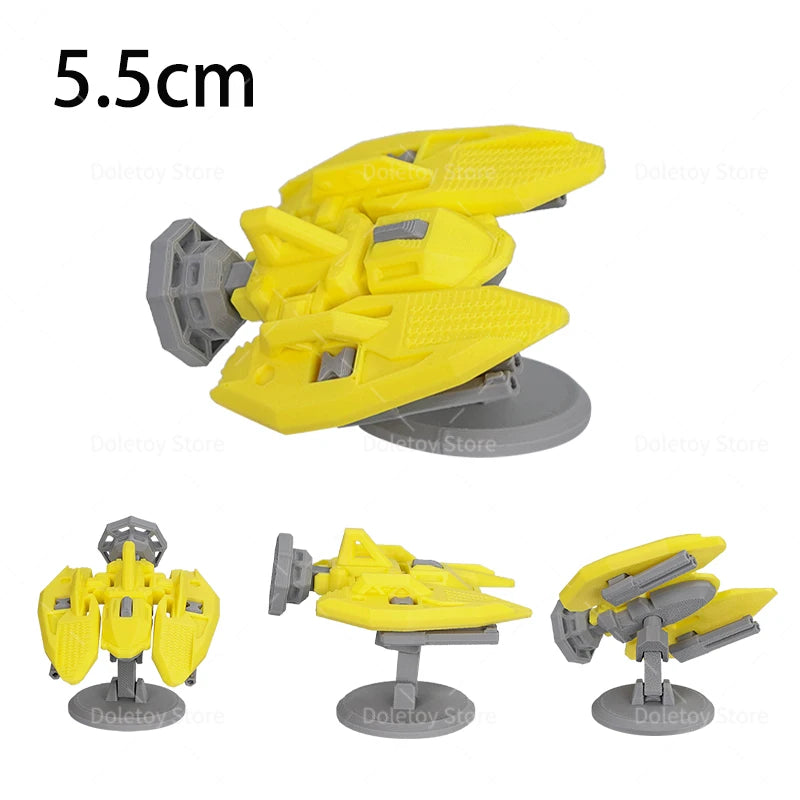 Mini War Machine Mecha Fighter Jet Series 3D Printed Starship Attack Helicopter Flutter Drone Movable Joints Assemble Models Toy
