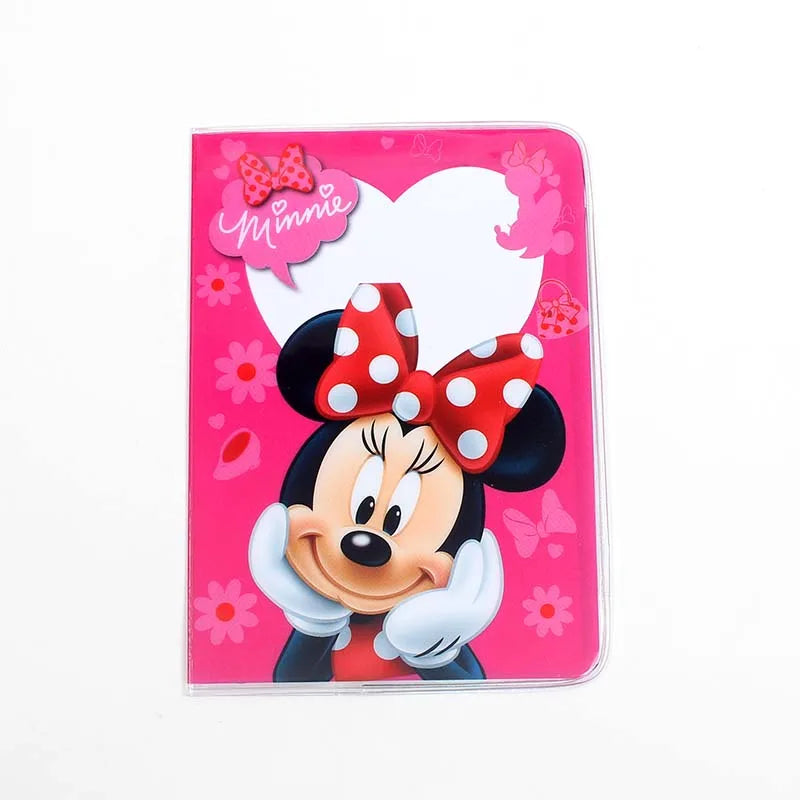 3 Colors Disney Mikey Minnie Passport Holder PVC Leather Travel Passport Cover Case Card ID Holders 14cm*9.6cm
