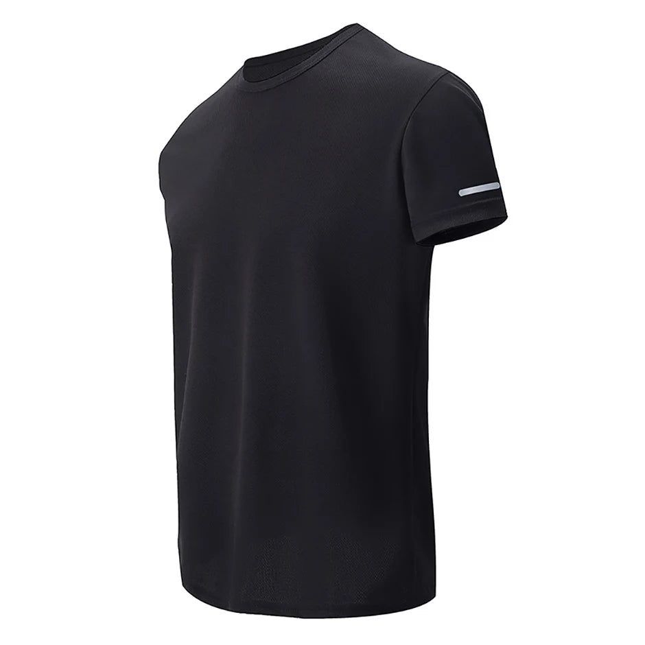 Men's Solid Color Short Sleeved SpringSummer Quick Drying Breathable Sports And Fitness Comfortable Plus Size Top Casual T-Shirt