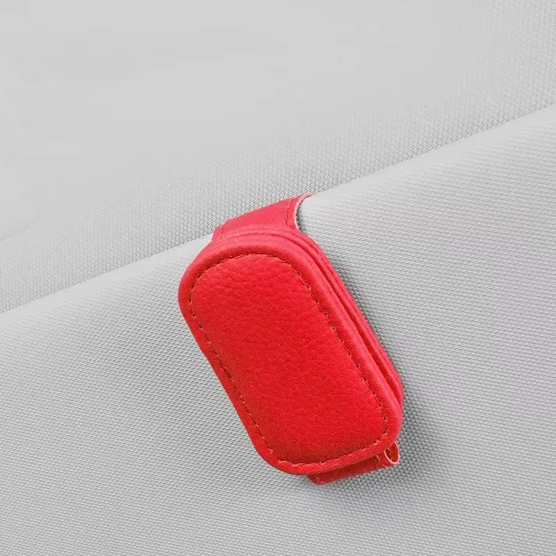 Multifunction Car Sun Visor Glasses Clip Leather Eyeglasses Clip Magnetic Sunglasses Holder Hanger Universal Interior Accessorie