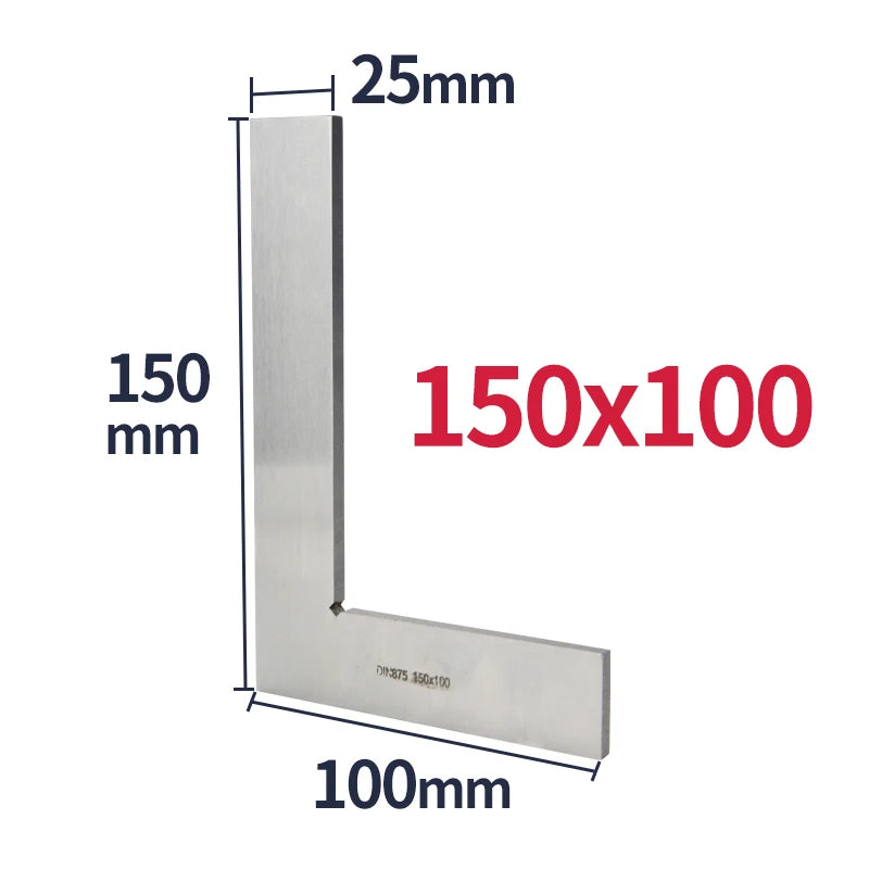 90 Degree Flat Edge Square Ruler Carpentry Square Metal Angle Measuring Tool Multi Carpentry Square Woodworking Tools Try Square