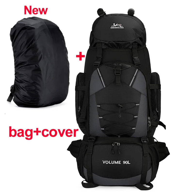 90L Waterproof Hiking Camping Backpack Trekking Bag Rucksack Large Capacity Travel Outdoor Sports Bags Camping Equipment Men