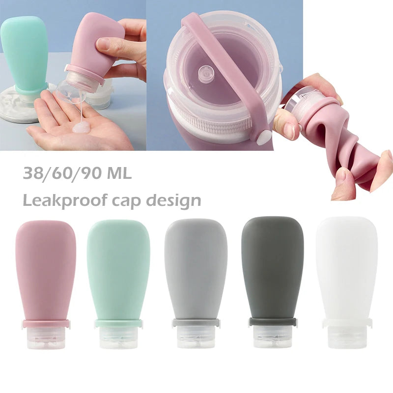 30/60/90ml Silicone Travel Bottles Leak Proof Squeezable Refillable Containers Cosmetic Tube For Lotion Soap Liquids Bottling