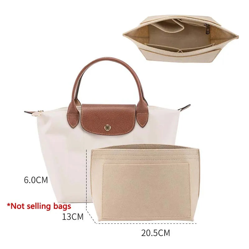 Bag organizer insert for Longchamp mini bag support purse insert handbag liner bags accessories