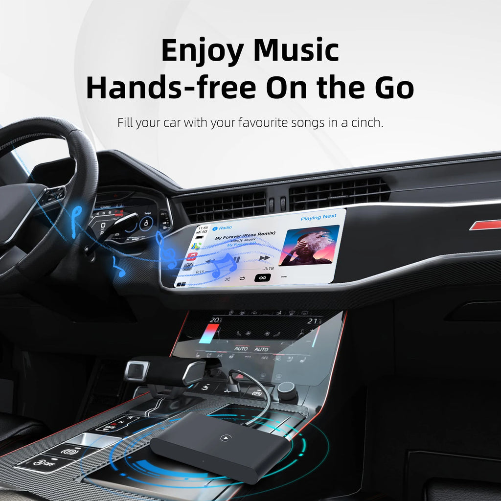 Wired To Wireless Android Auto Adapter with Ambient Light Plug and Play Convert OEM Radio USB Plug & Play Support 5GWIFI&BT5.0