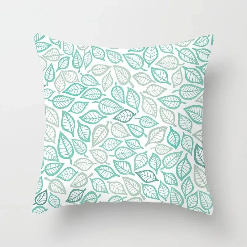 Mint green series Double-sided Printed pillow cover Short plush Suitable living rooms bedrooms sofas throw cushion cover