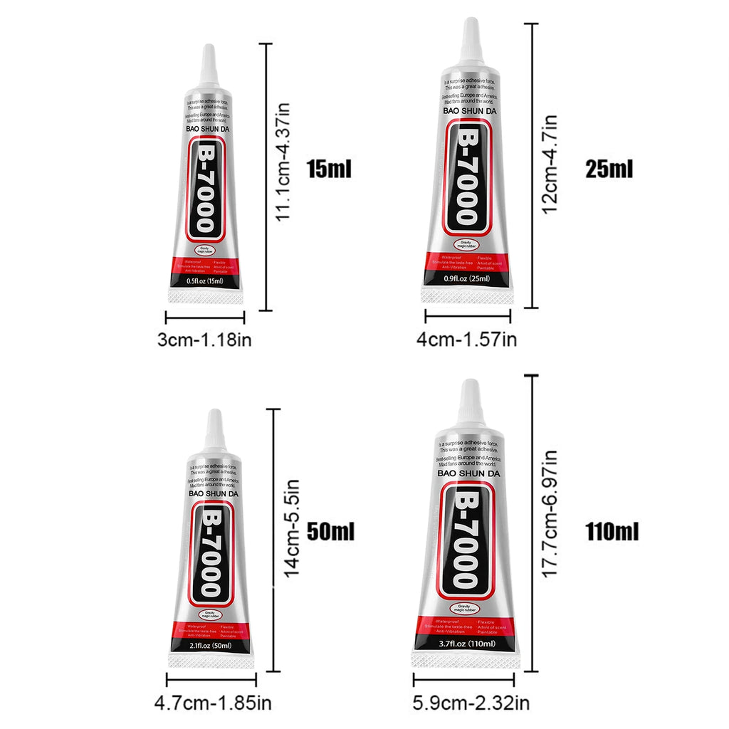 B-7000 PP PE Plastic Bonding Super Glue Transparent Super Strong Adhesive for Polypropylene, Polyethylene, ABS, PVC, PMMA, EVA .