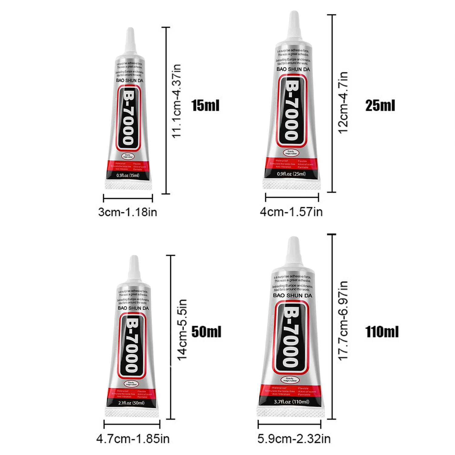 b7000 Cell Phone Adhesive,Transparent Glue, Screen Glue for Jewelry, Glass Fabric Craft Paper Wood, Waterproof, High-Performance