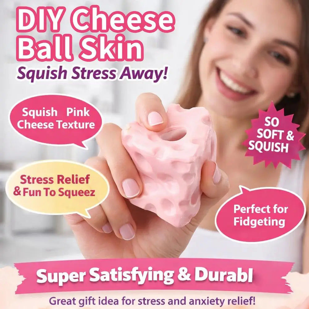 7cm Soft Cheese Ball Skin Squeeze Toy DIY Tactile Satisfaction Sensory Fidget Toy For Relieving Stress Anxiety ADHD Office Gift