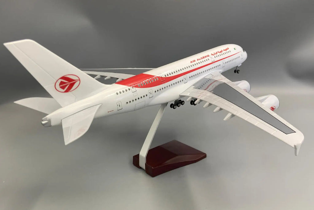 46CM AIR Algeria 380 A380 Plane Model 1/160 Scale Airplane Diecast with Wheels Light Stand Collected Gift By Aviation