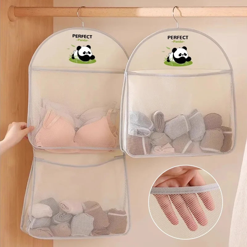 Hanging Mesh Underwear Storage Bag Multi-Tier Hanging Bag for Dormitory Bedrooms Underwear Organiser