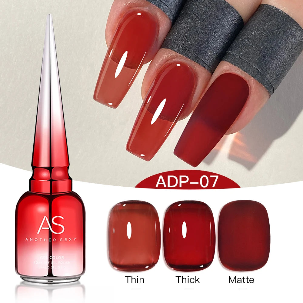 AS 15ml Translucent Amber Gel Nail Polish Brown Colour Varnish Gel Long Lasting Semi Permanent Tortoiseshell Nails Vernis