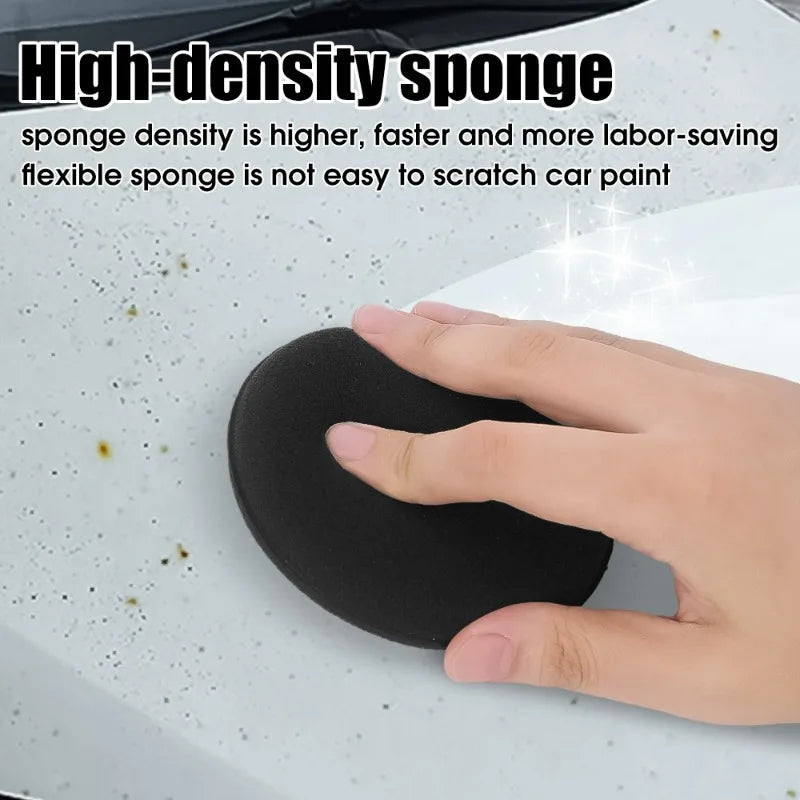 Black Round Car Waxing Polish Wax Foam Sponge High Density Applicator Pads Cleaning Sponge Auto Detail Washing Car Cleaning Tool