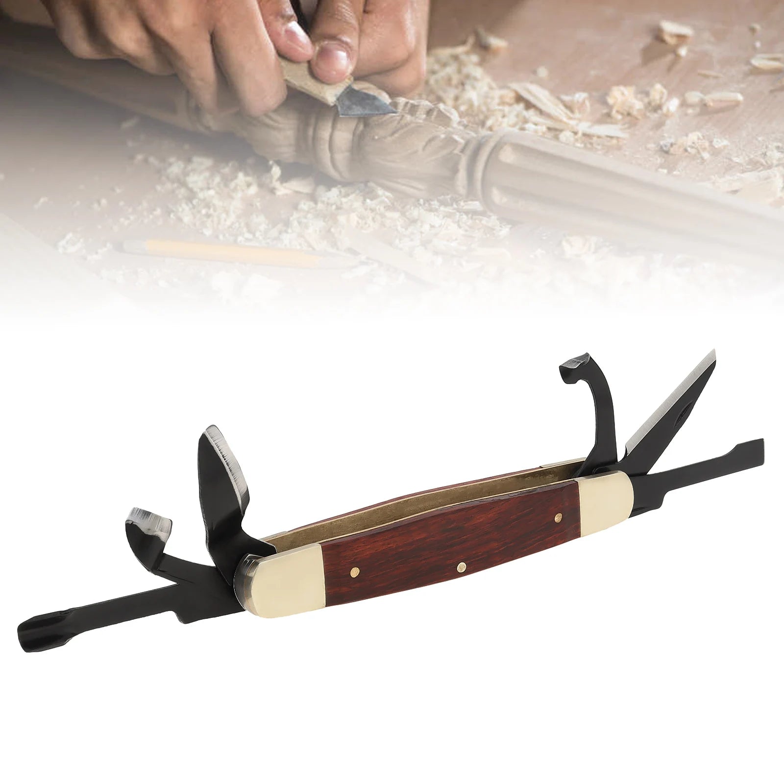 Folding Multi-Tool Portable Carving Tool Whittling Cutter Right Handed Engraving Tool Holder for Wood Carving / Woodworking