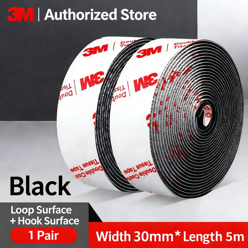 3M Strong Double-sided Adhesive Hook and Loop Tape High-adhesion for Car Mats Home Use More - Strong Self-Adhesive Fastener