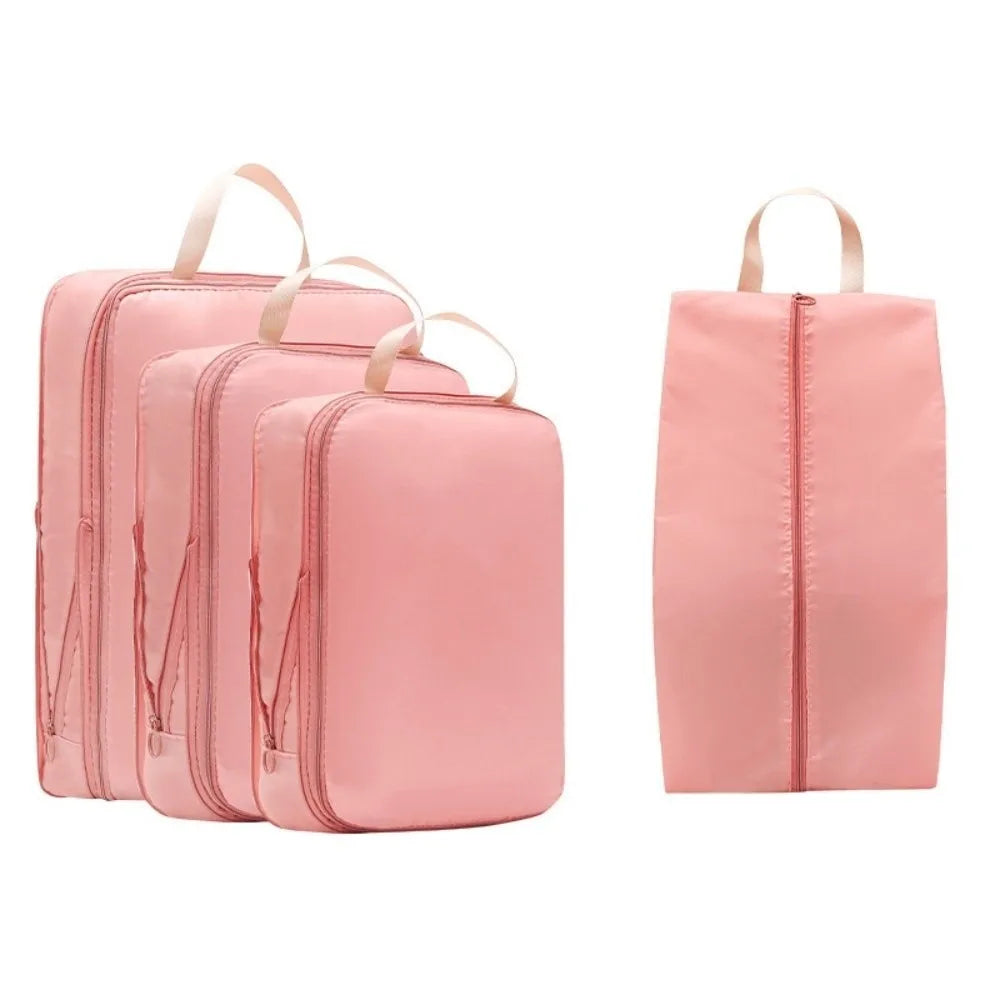 4pcs/set Large Capacity Luggage Compartment Packing Bag Multifunctional Lightweight Travel Storage Bag Cloth Separate
