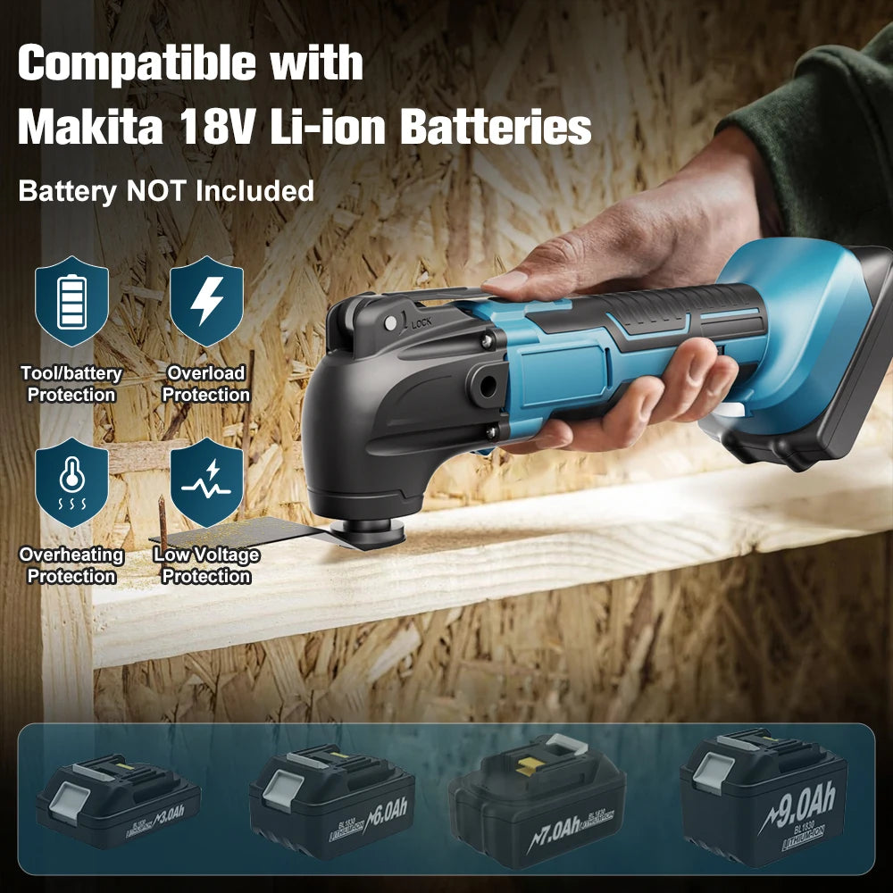 Synxiter Oscillating Multi Tools For Makita 18V Battery 6 Gears Electric Cutting Wood Speed Trimmer Saw Renovation Power Machine