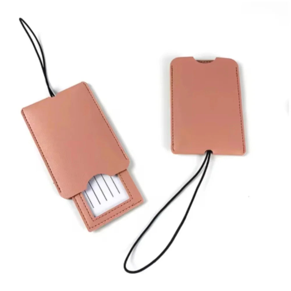 Free Personalization Telescoping PU Leather Luggage Tag Suitcase Identifier Label Baggage Board Bag Tag Name ID Address Holder