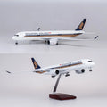 47cm Large Scale Toy Plane Singapore A350 Diecast Resin Airplane Model Kit with Stand for Aviation Enthusiast Gift or Collection