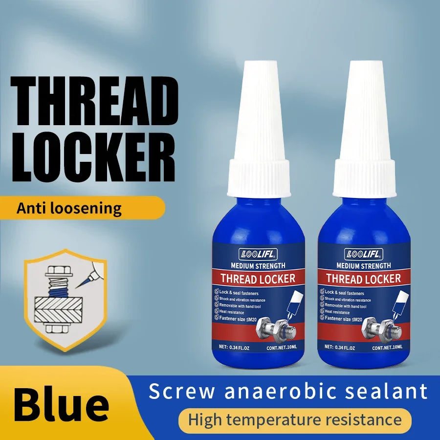 Best-Selling 1-5Pcs Thread Locking Agent, Blue, Medium Strength, Removable Anaerobic Adhesive for Screws and Nuts, Anti-Loosening, Corrosion-Resistant, 10Ml-250Ml