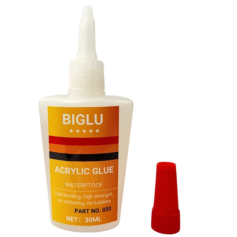 30ML BIGLU Adhesive Acrylic Glue For Acrylic PMMA PC Pipe Plate Instant Super Glue Waterproof Plexiglass Glue