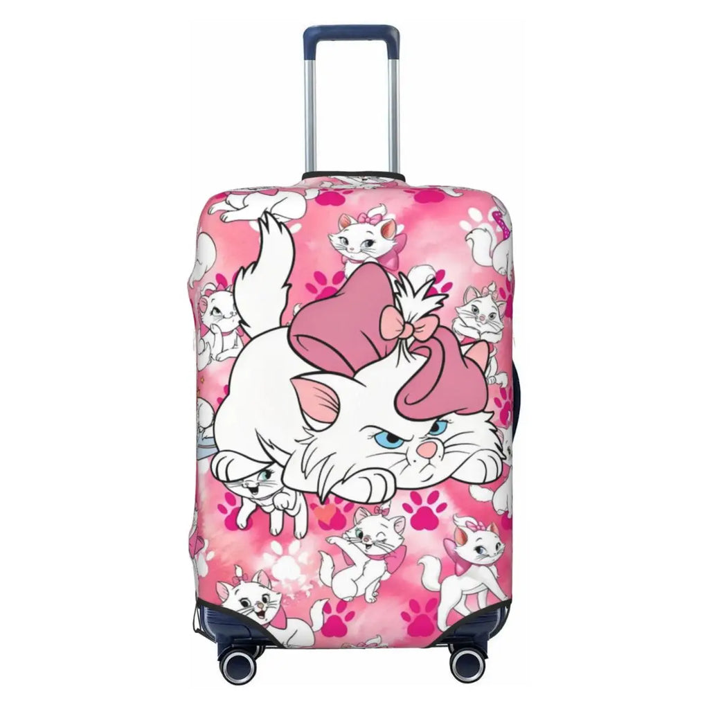 CustomM-Marie Cat Cartoon Travel Luggage Cover Elastic Suitcase Cover Protector Fit 18-32 Inch
