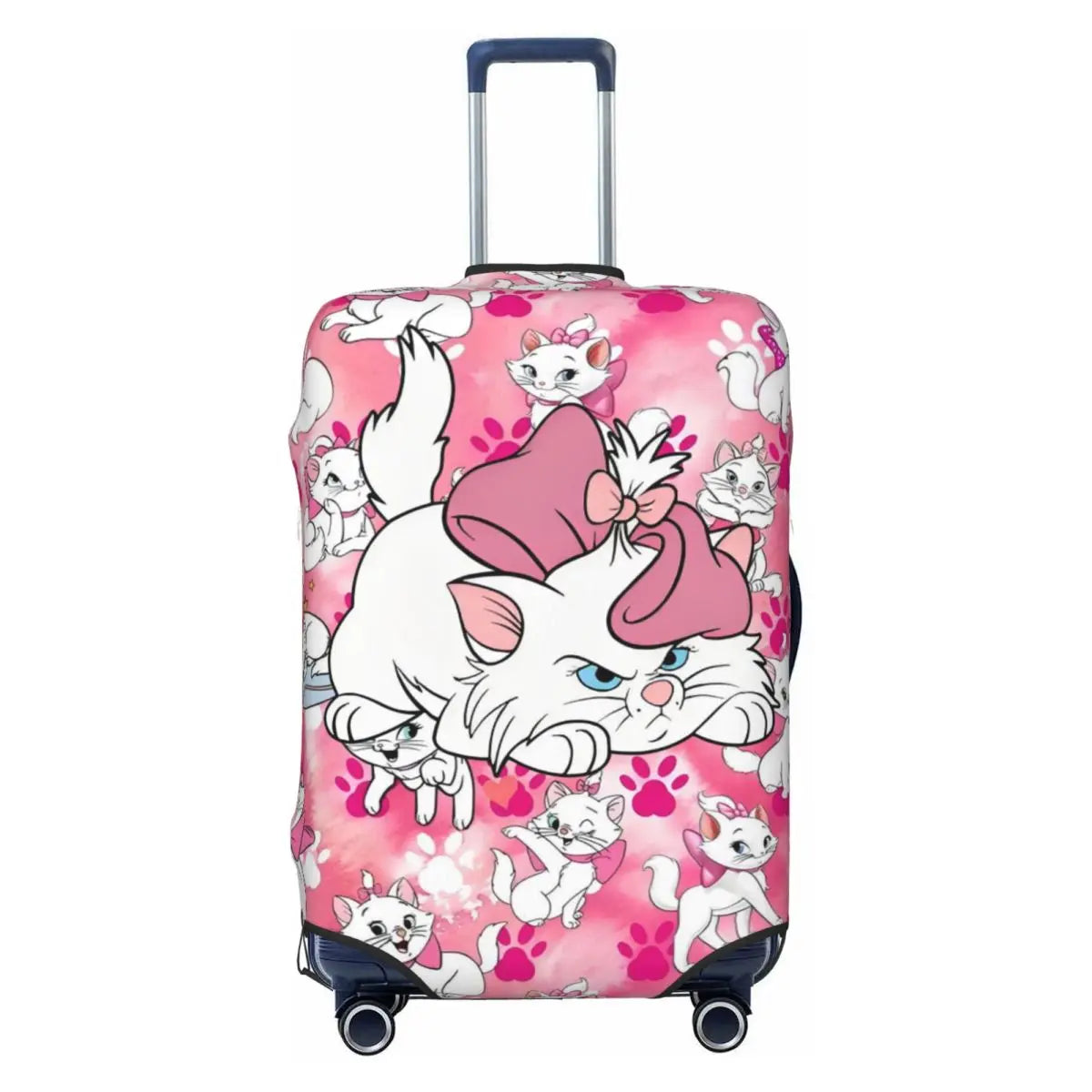 CustomM-Marie Cat Cartoon Travel Luggage Cover Elastic Suitcase Cover Protector Fit 18-32 Inch