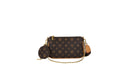 Women Fashion Floral Letter Print Shoulder Bag Chain Large Capacity Zipper Adjustable Strap Mini Pouch Attachment Daily Commute
