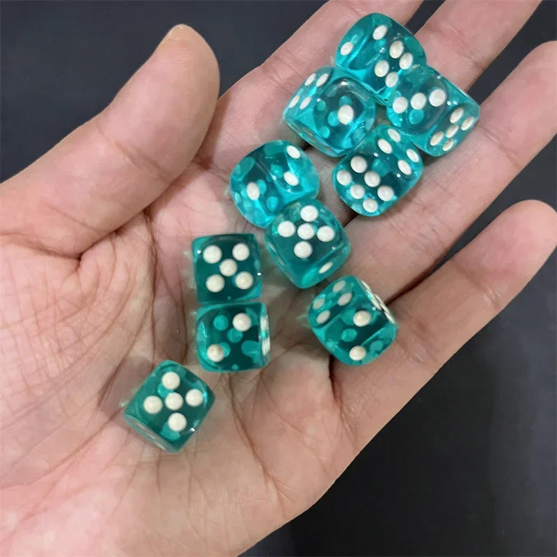 50pcs/Pack High Quality New 12mm Acrylic Transparent D6 Point Dice #12 Round Corner Boutique Dice