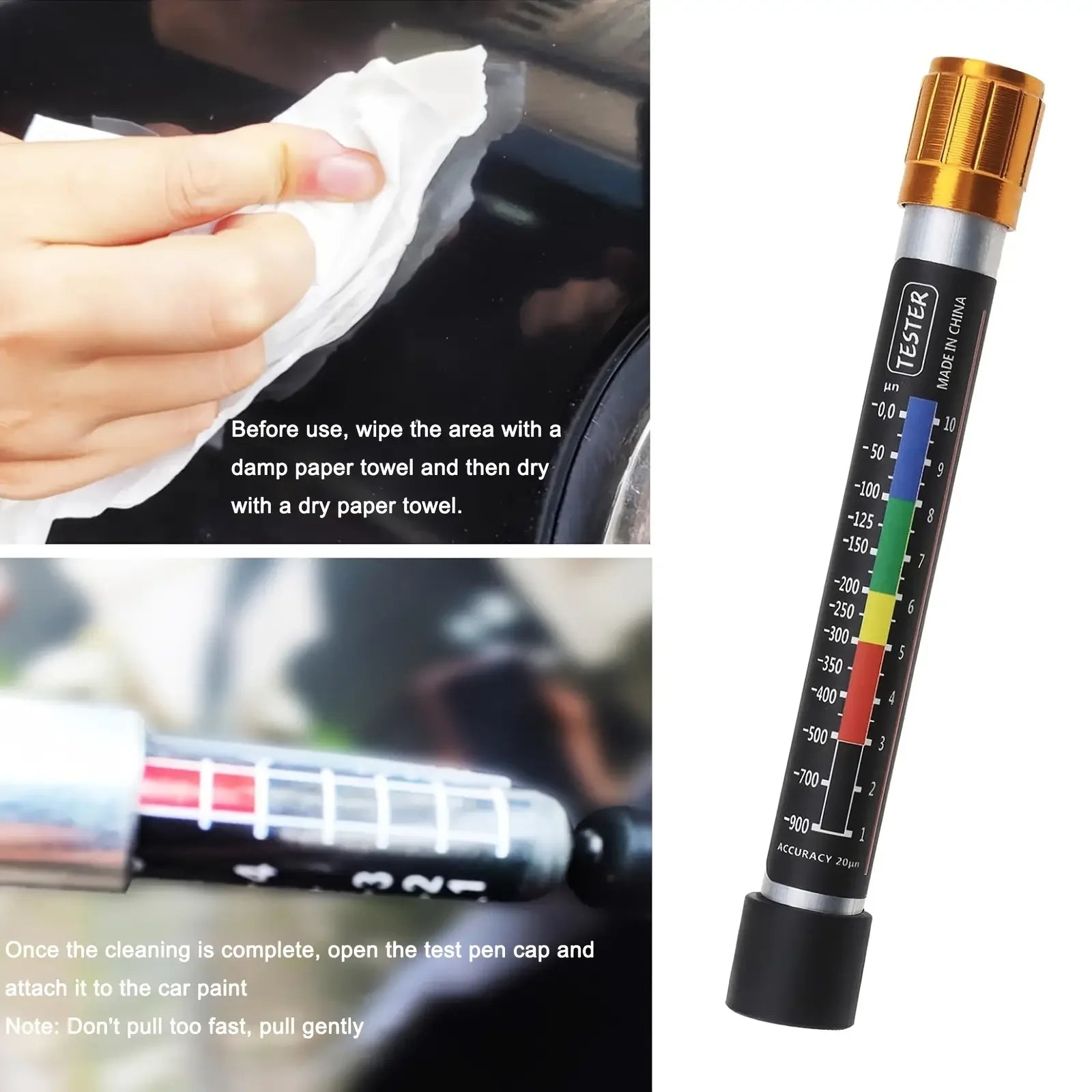 Neues Upgrade Car Paint Test Thickness Tester Meter Gauge Auto Paint Crash Check Test Paint Tester with Magnetic Tip Scale