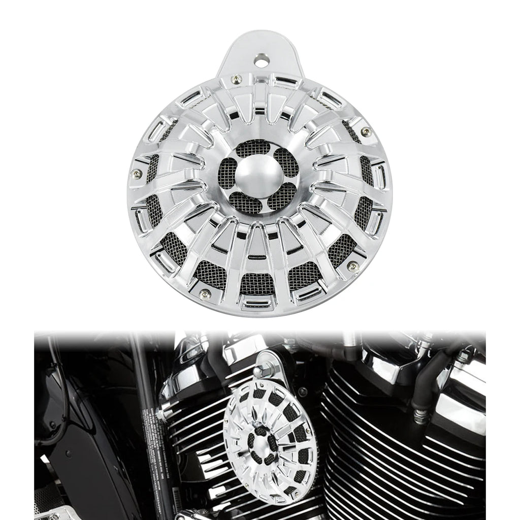 Motorcycle Horn Speaker Cover Black/Chrome Horns Cap For Harley Big Twin 1991-Up Touring Road King Softail Dyna Sportster 07-Up